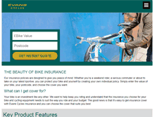 Tablet Screenshot of evanscyclesinsurance.com